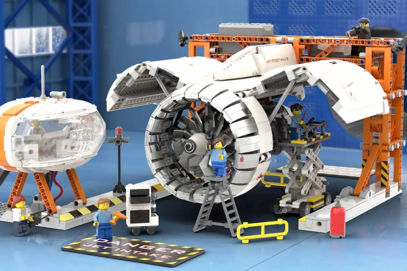 Aircraft Engine Workshop: turbofan funcional à escala de minifigura no LEGO® Ideas