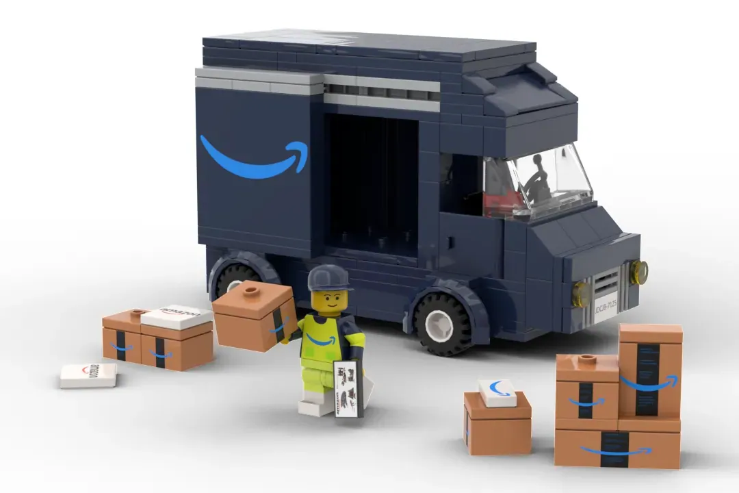 Amazon Delivery Van Rolls Onto LEGO® Ideas - 200 Pieces, Sliding Door and a Coffee Mug