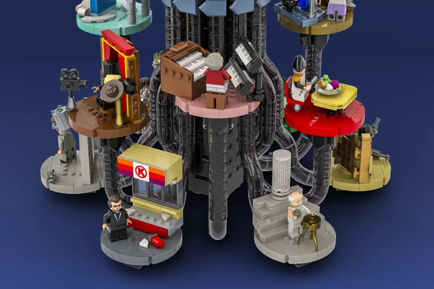 LEGO Ideas Bill & Ted's Excellent Adventure set featuring the phone booth and iconic locations with minifigures and detail…