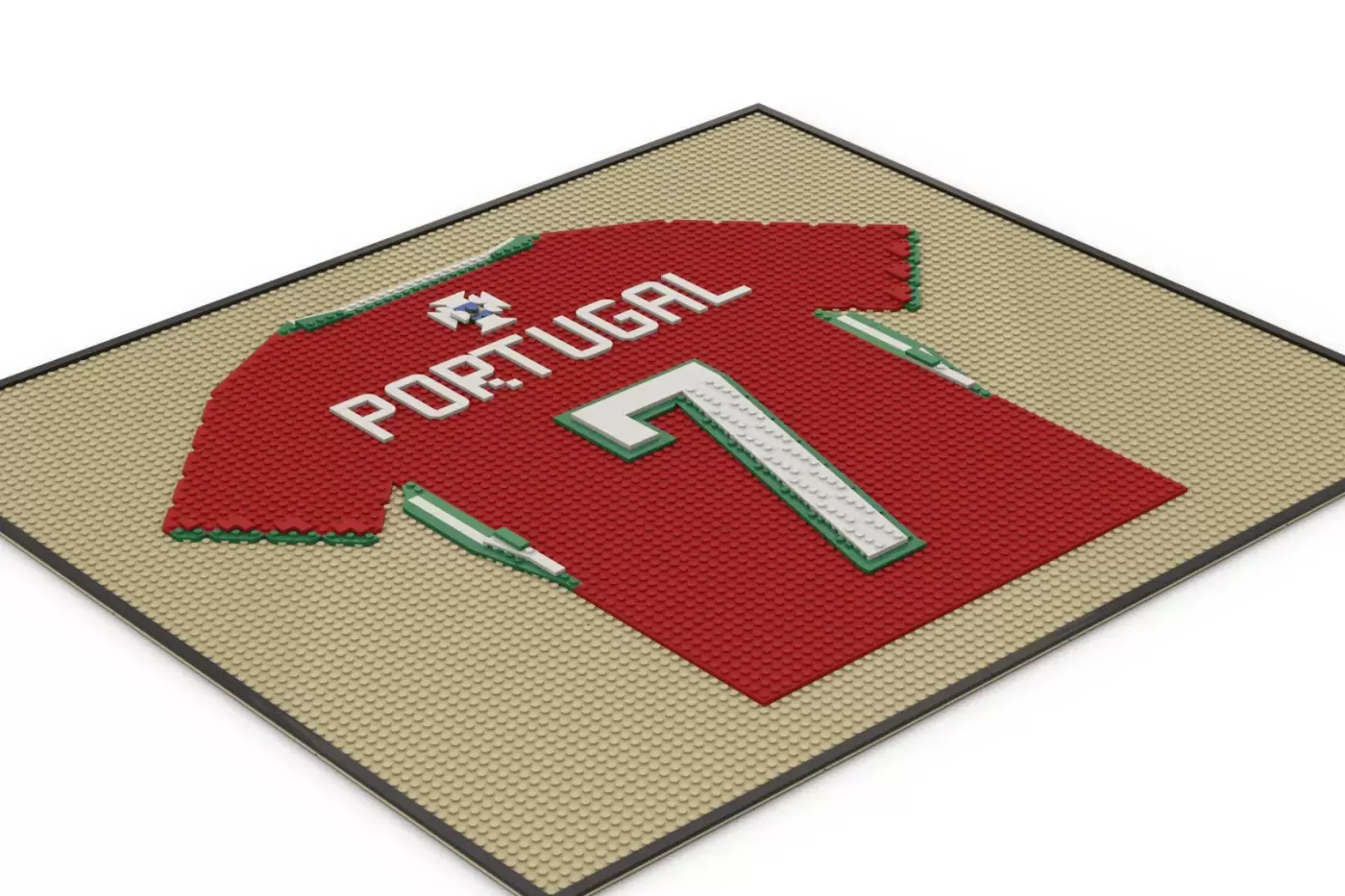 Red LEGO Portugal football jersey with 