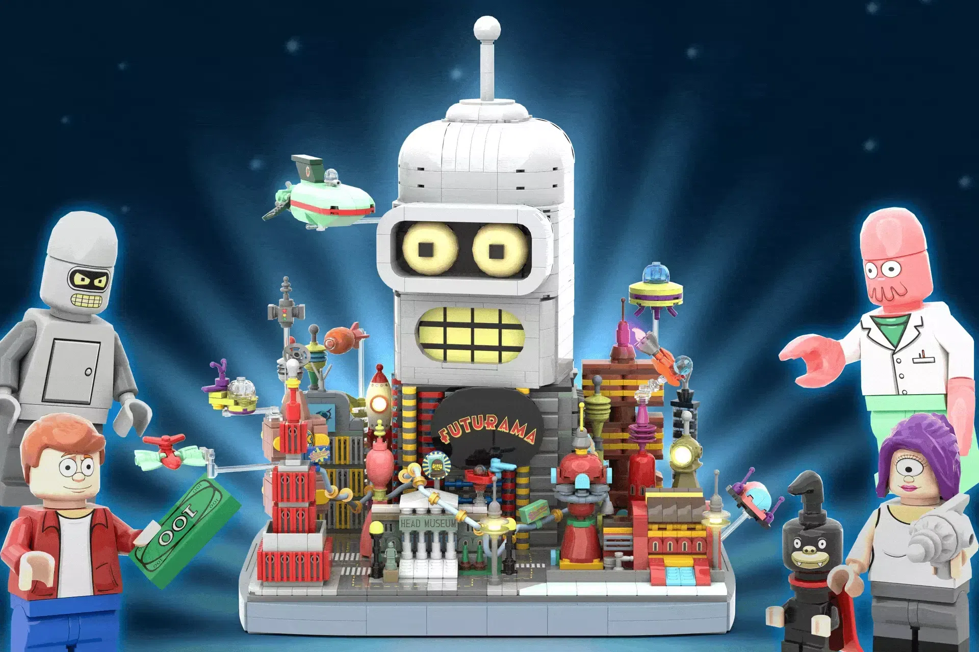 LEGO Futurama Bender's Head and Planet Express Ready for Launch
