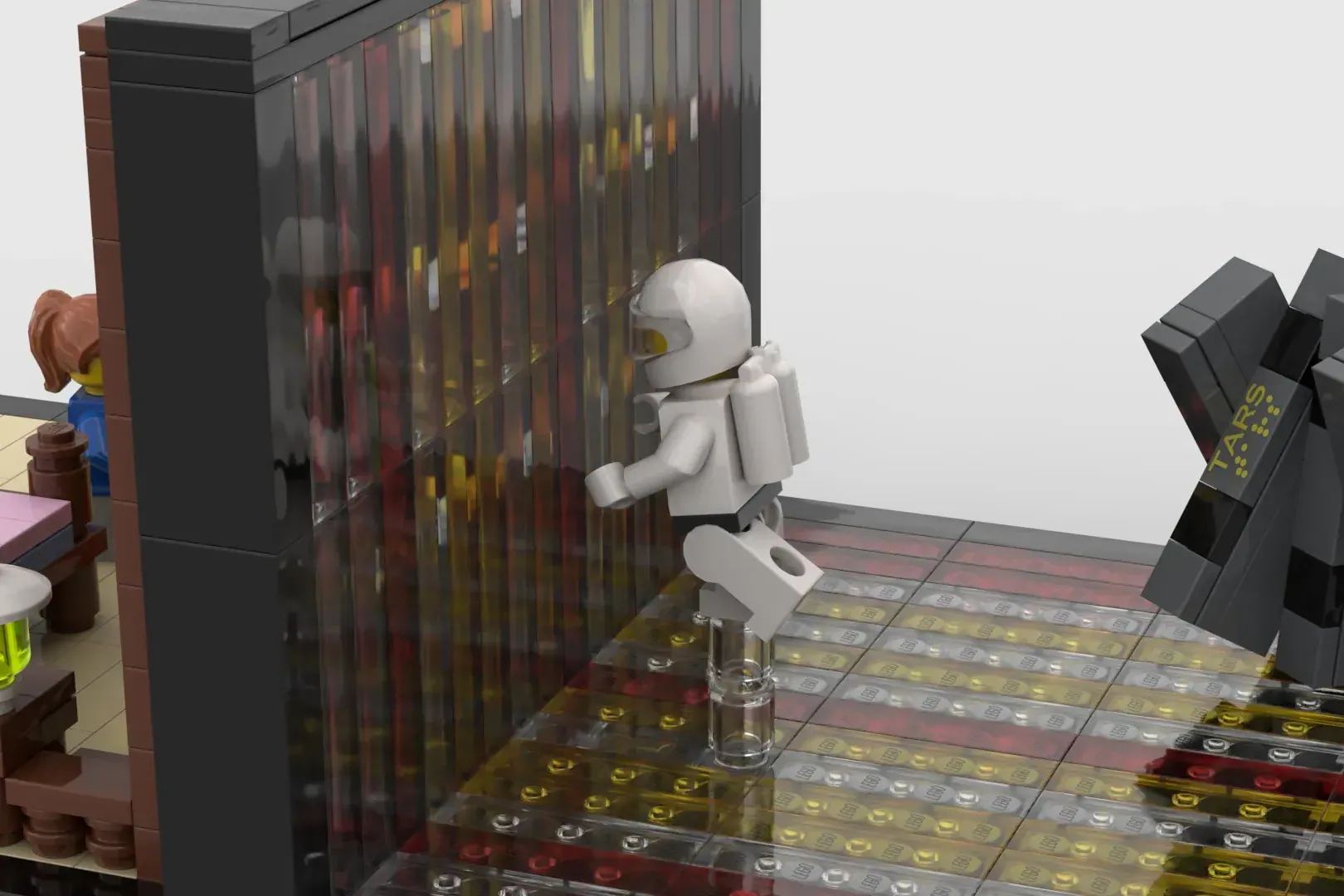 Interstellar Bookend Reaches 10,000 Supporters - Cooper, Murph and TARS in 585 Bricks