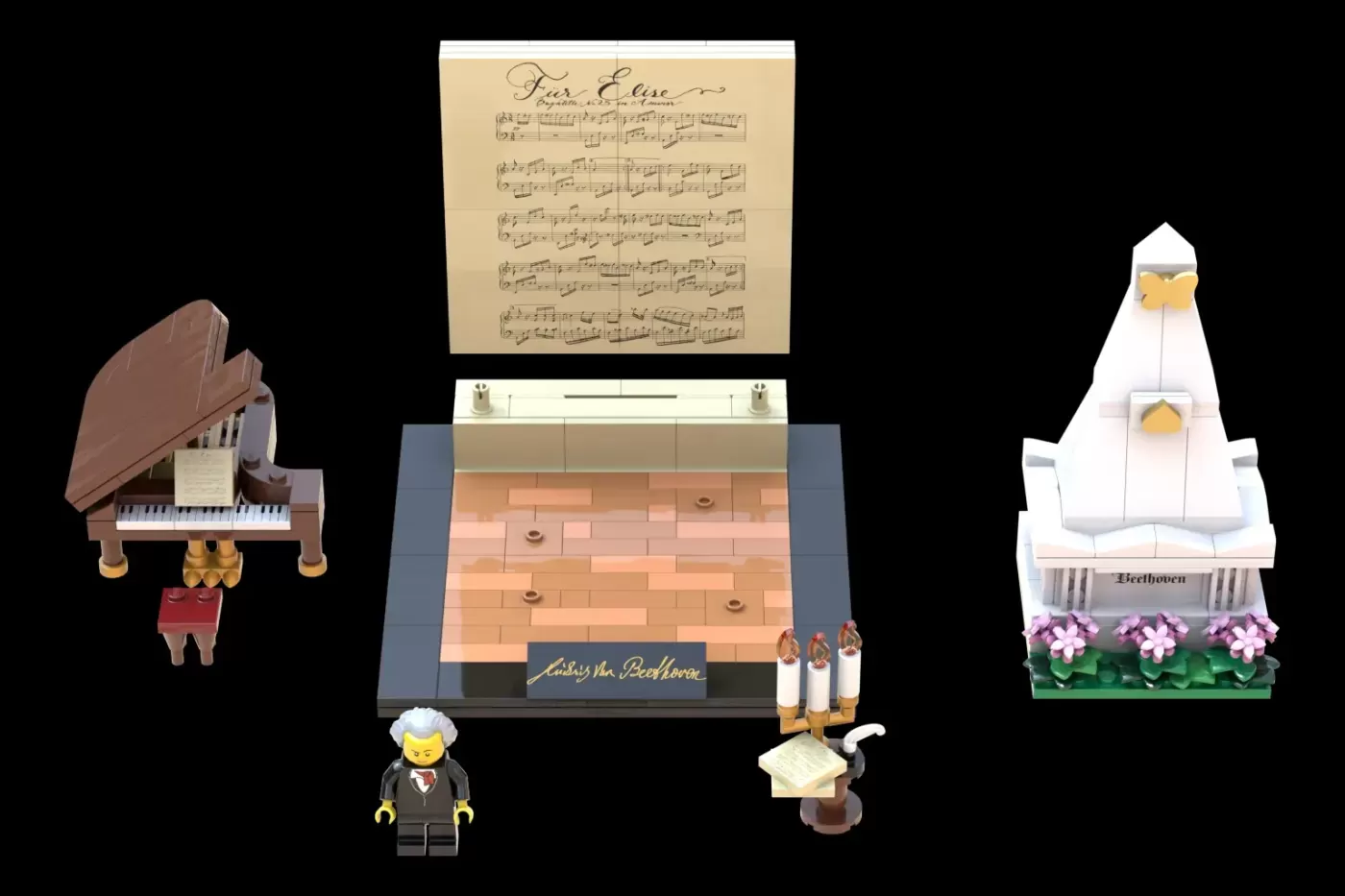 LEGO® Ideas Beethoven Piano Set Celebrates 200th Anniversary with Musical Majesty , side view