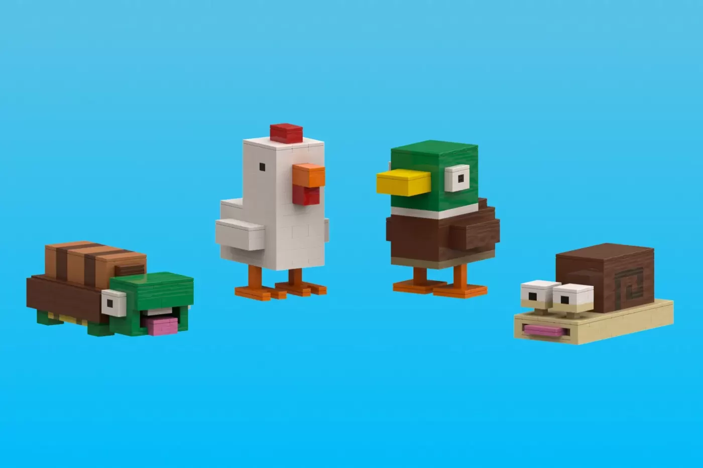 LEGO® Ideas Crossy Road Project Brings Pixel Perfect Gaming to Bricks ,  finished model
