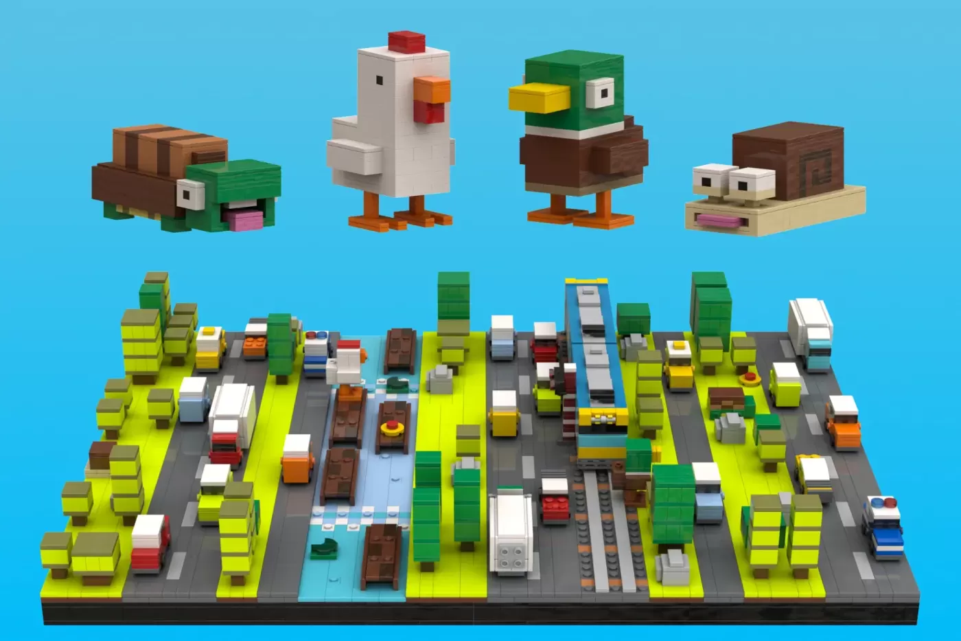 LEGO® Ideas Crossy Road Project Brings Pixel Perfect Gaming to Bricks ,  detail view
