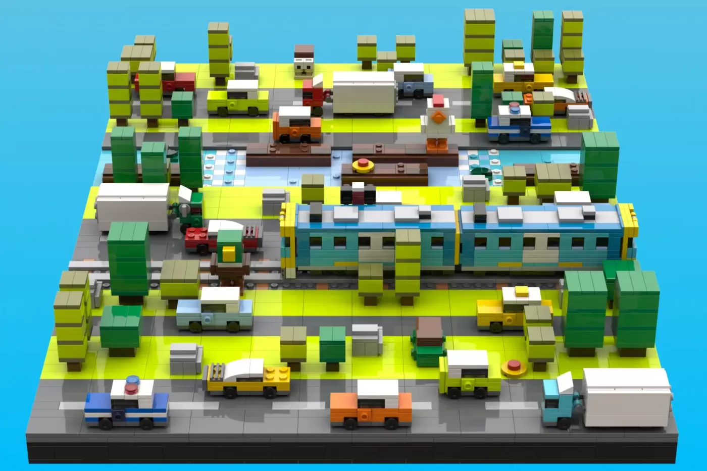 LEGO® Ideas Crossy Road Project Brings Pixel Perfect Gaming to Bricks ,  build progress