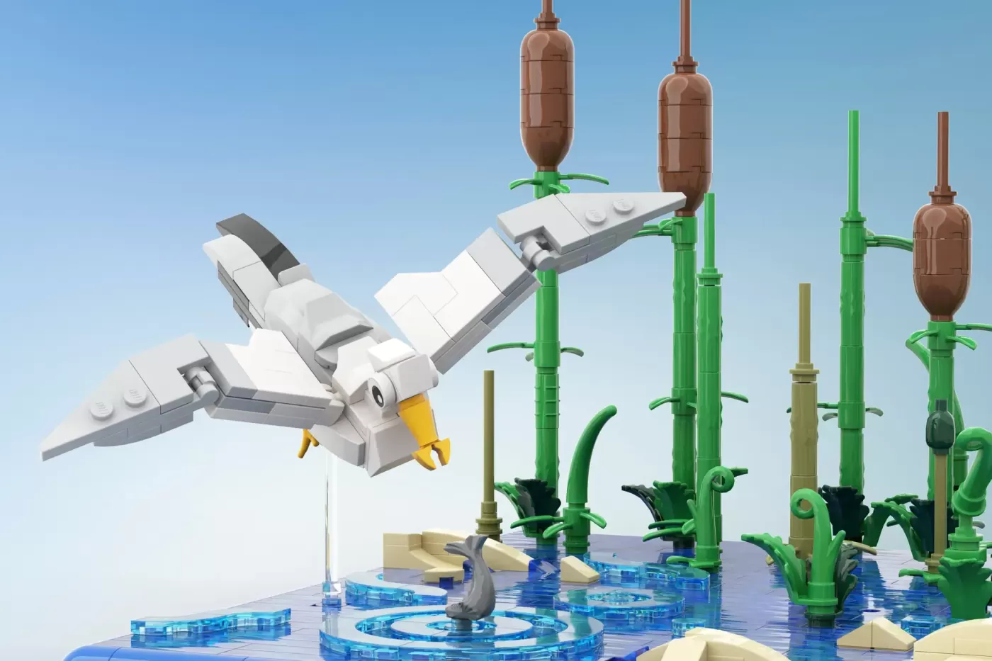 LEGO® Ideas Flamingo & Seagull Project Reaches 10K Support Milestone — close-up