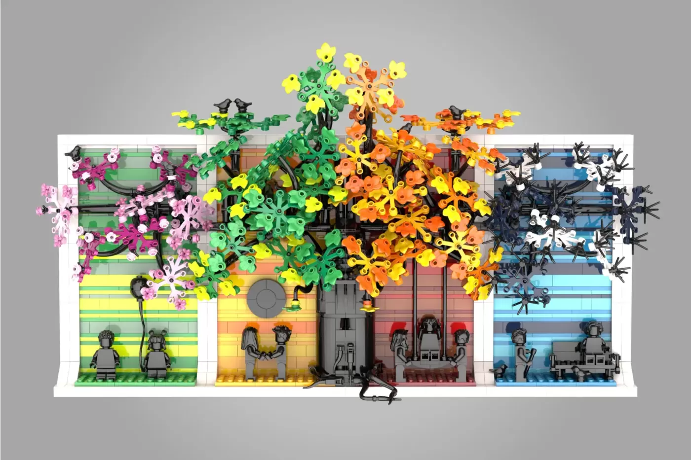 LEGO® Ideas Four Seasons of Life Reaches 10K Supporters with Beautiful Wall Art Design ,  detail view