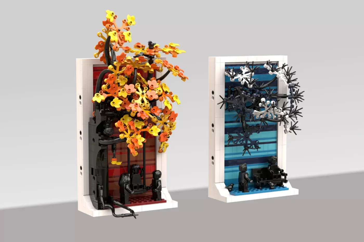 LEGO® Ideas Four Seasons of Life Reaches 10K Supporters with Beautiful Wall Art Design ,  close-up