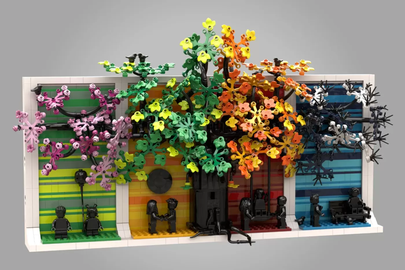 LEGO® Ideas Four Seasons of Life Reaches 10K Supporters with Beautiful Wall Art Design ,  side view