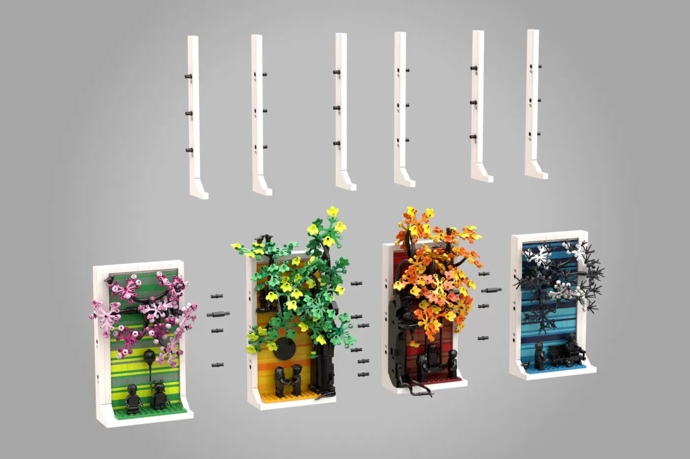 LEGO® Ideas Four Seasons of Life Reaches 10K Supporters with Beautiful Wall Art Design ,  finished model