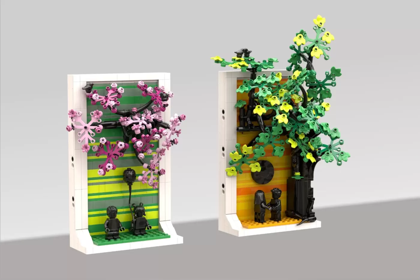 LEGO® Ideas Four Seasons of Life Reaches 10K Supporters with Beautiful Wall Art Design ,  contents