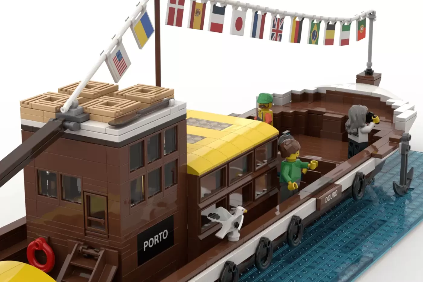 LEGO® Ideas Rabelo Boat Brings Portuguese Maritime Heritage to Life ,  detail view
