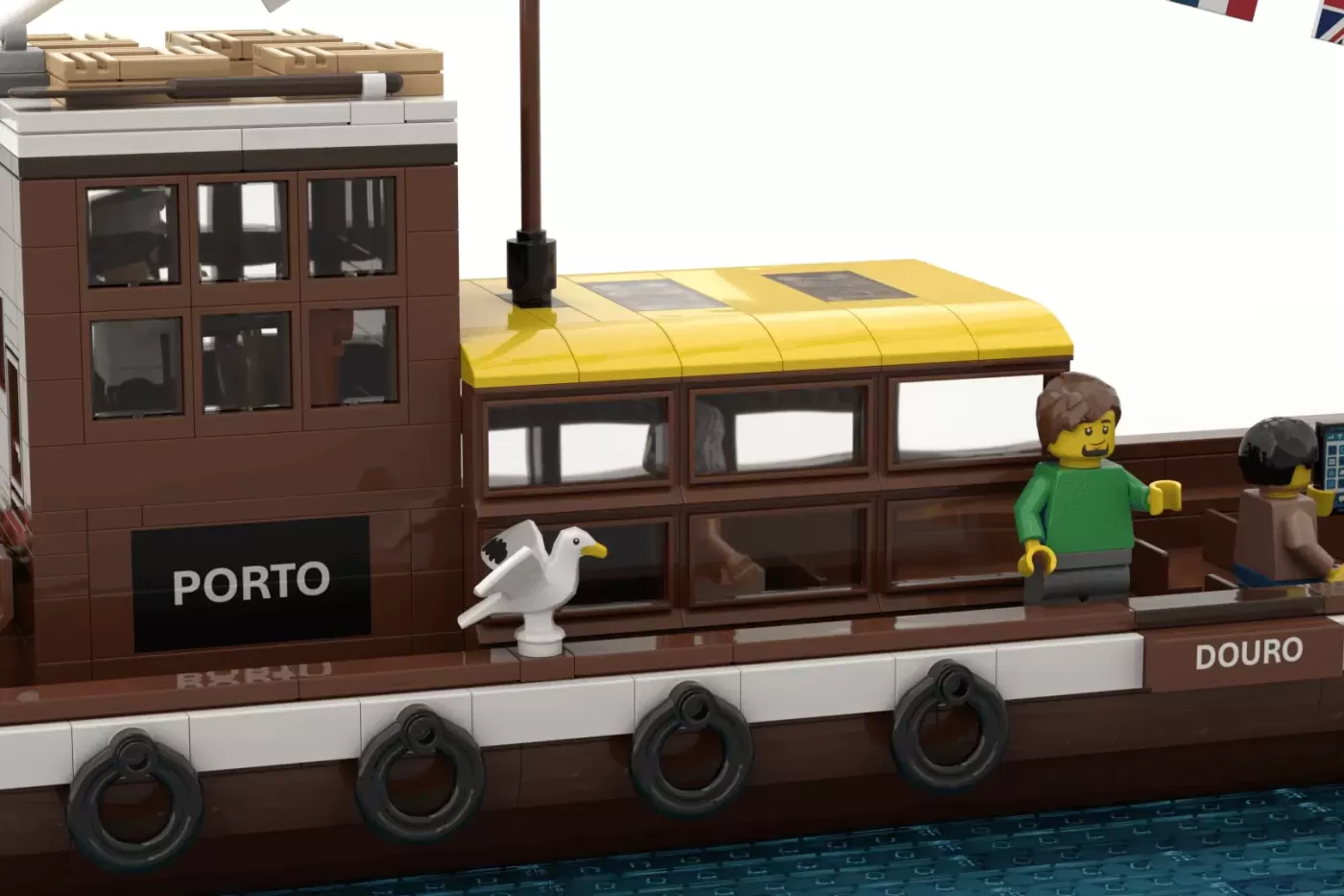 LEGO® Ideas Rabelo Boat Brings Portuguese Maritime Heritage to Life ,  close-up