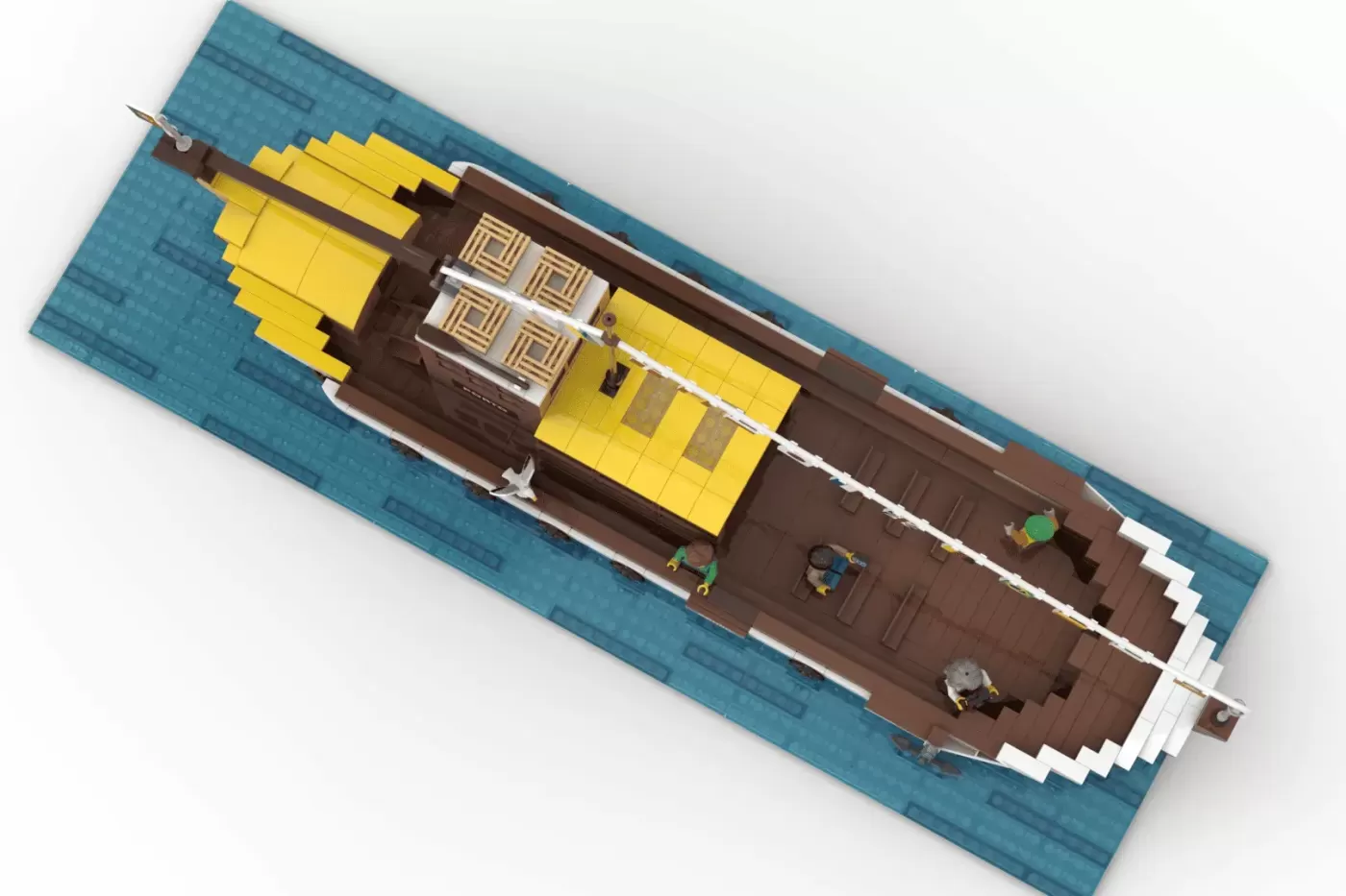 LEGO® Ideas Rabelo Boat Brings Portuguese Maritime Heritage to Life ,  close-up
