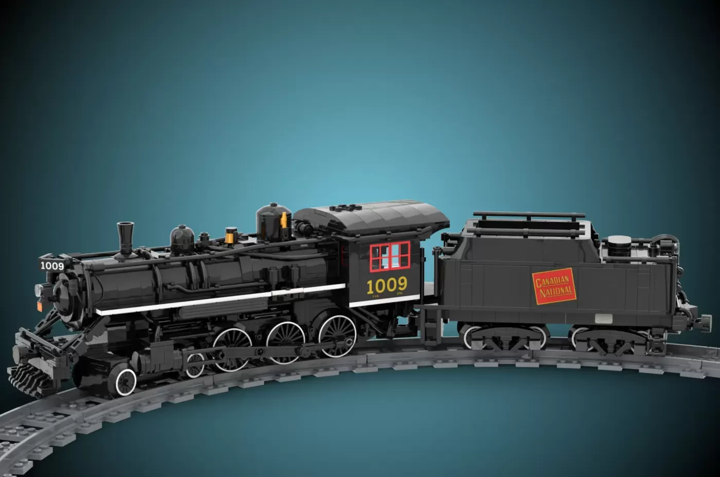LEGO® Ideas Steam Train Canadian National 1009 Captures Historic Railway Magic — side view