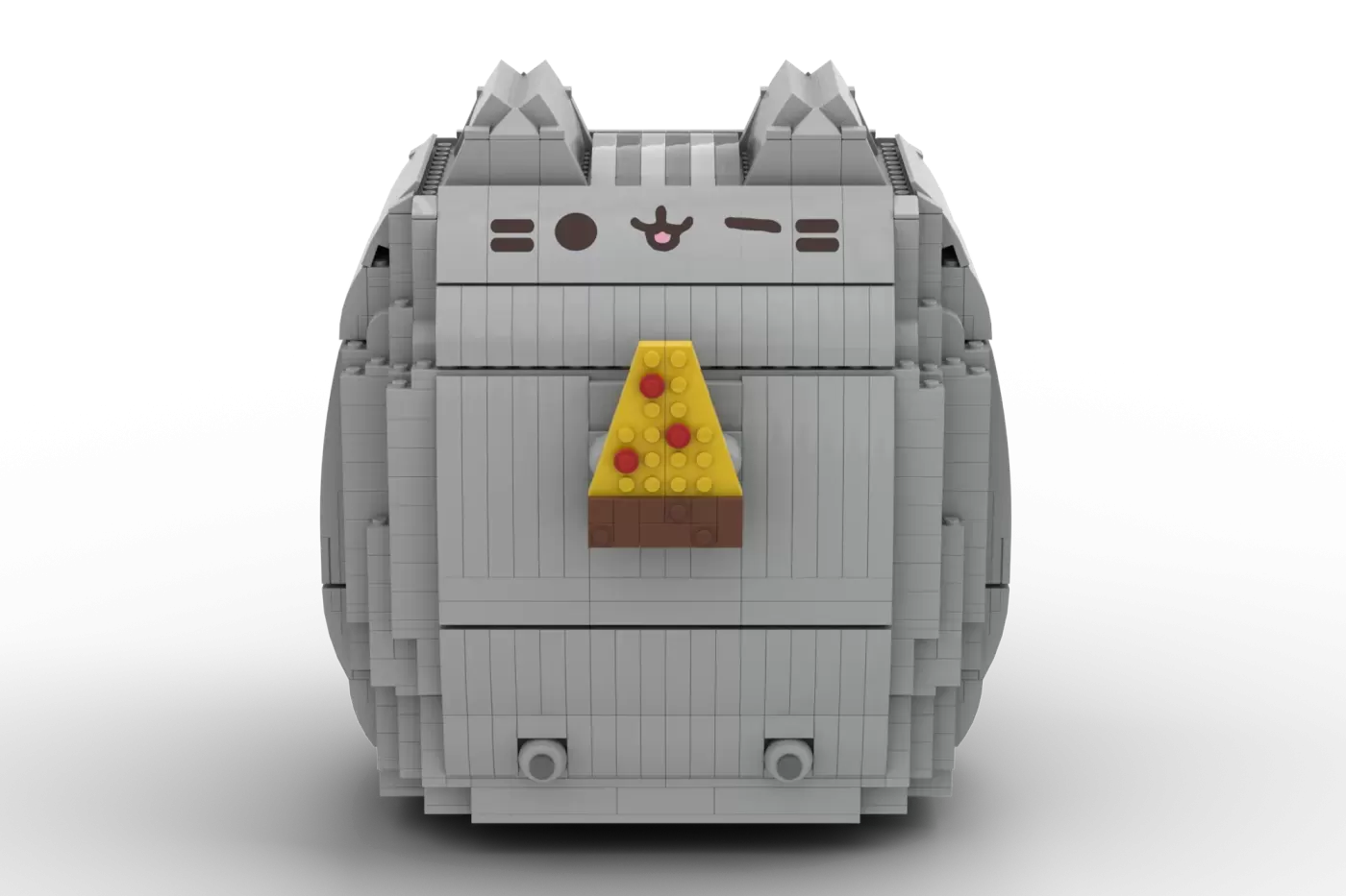 Pusheen With Pizza LEGO® Ideas Set Reaches 10,000 Supporters and Heads to Review (10000) — detail view