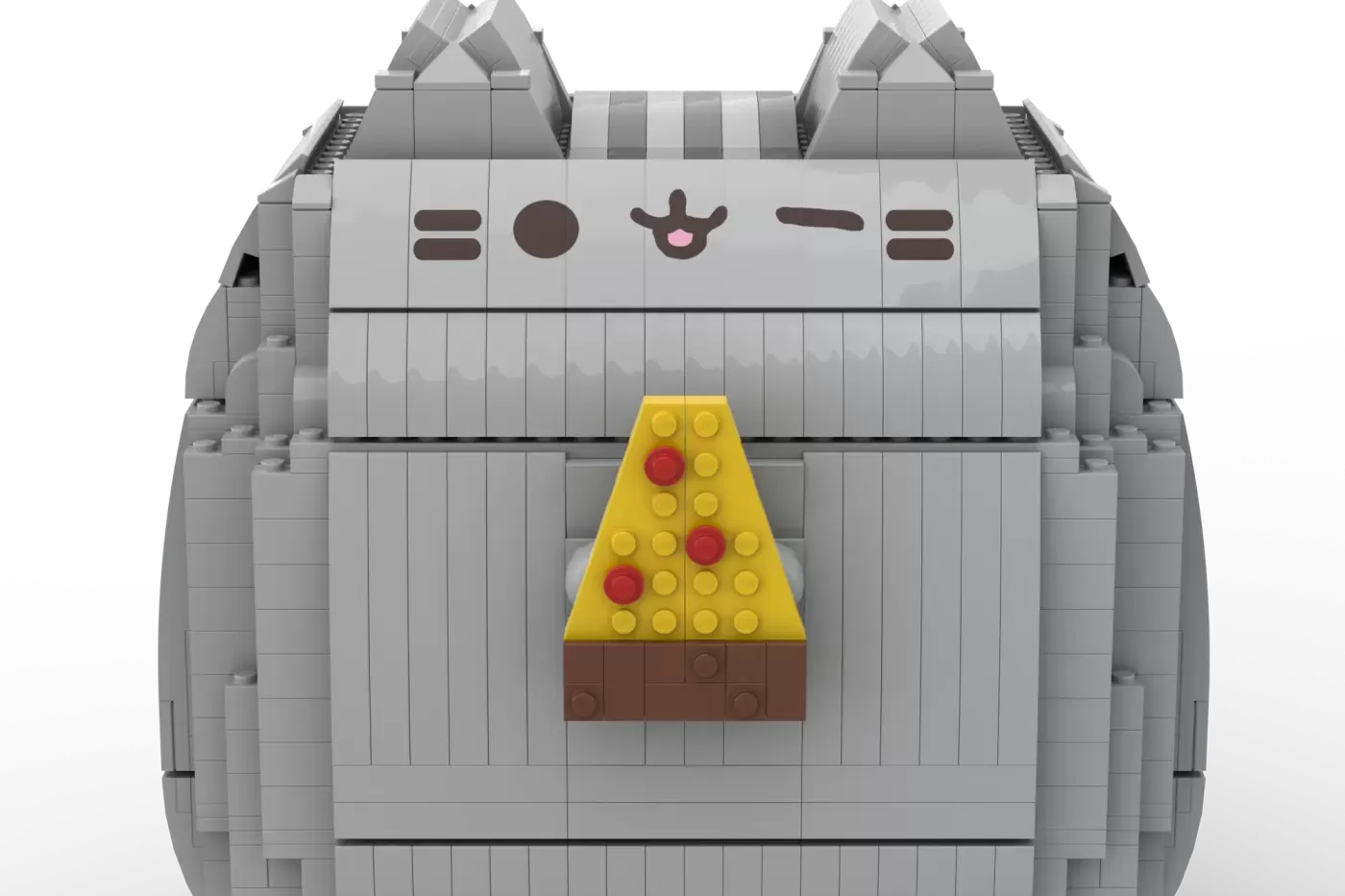 Pusheen With Pizza LEGO® Ideas Set Reaches 10,000 Supporters and Heads to Review (10000) — build progress