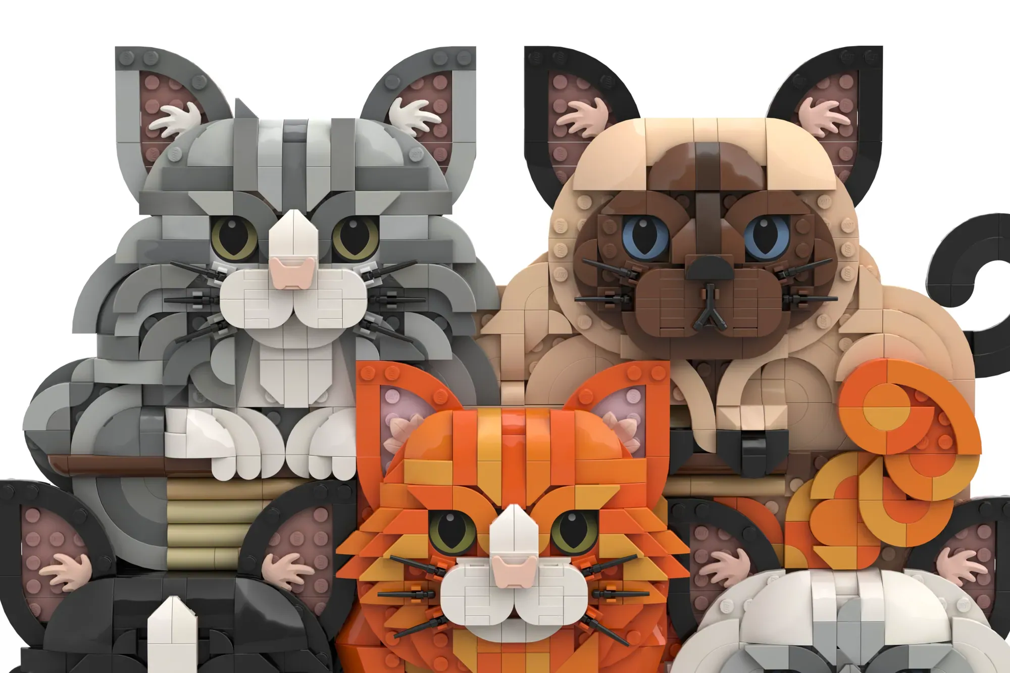 Stack of Cats - a 1,700-Piece LEGO® Ideas Tower of Purrfect Kitties