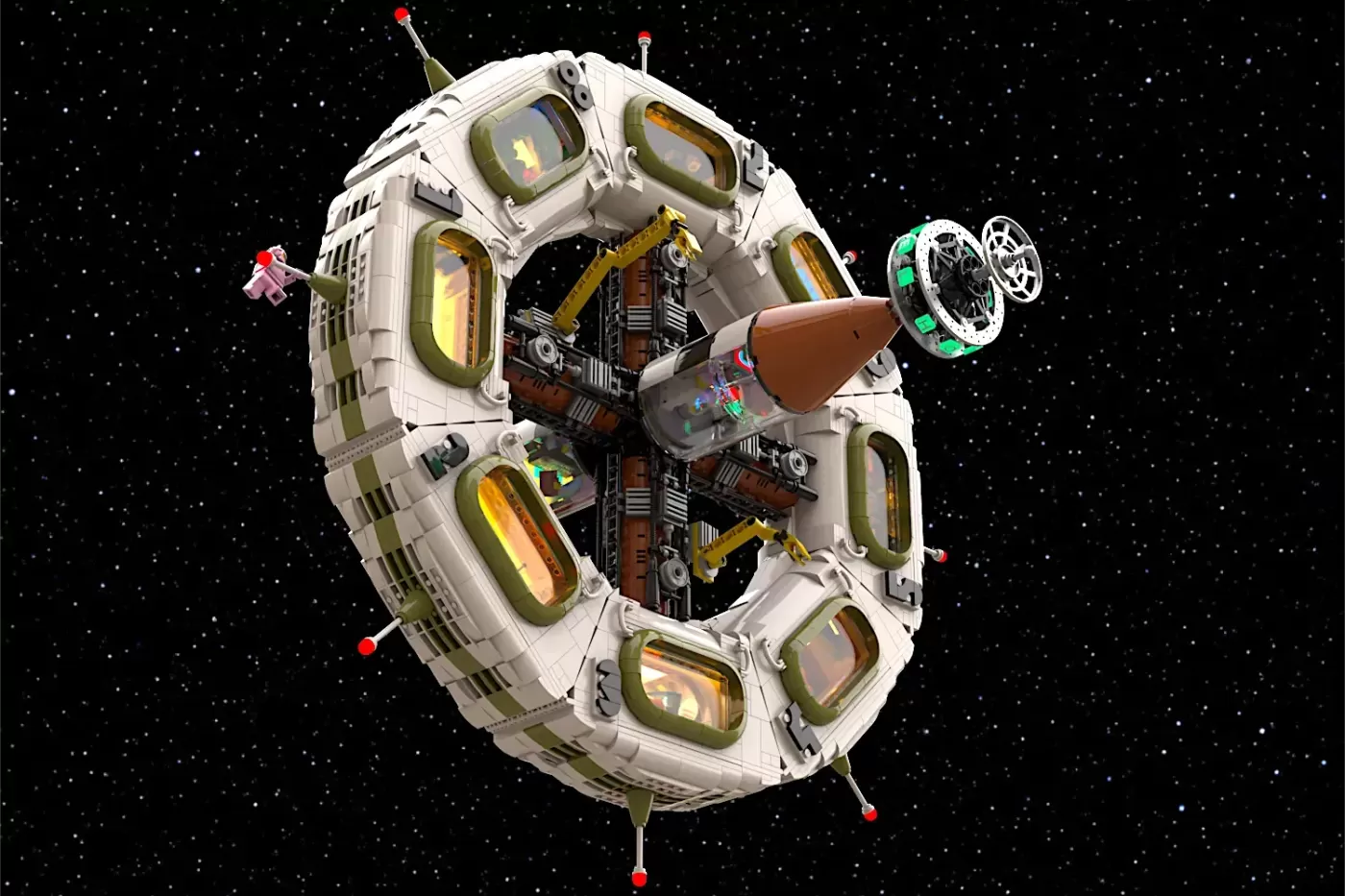 The Grand Celestial Hotel - A 4,493-Piece Retro-Future Space Resort on LEGO® Ideas