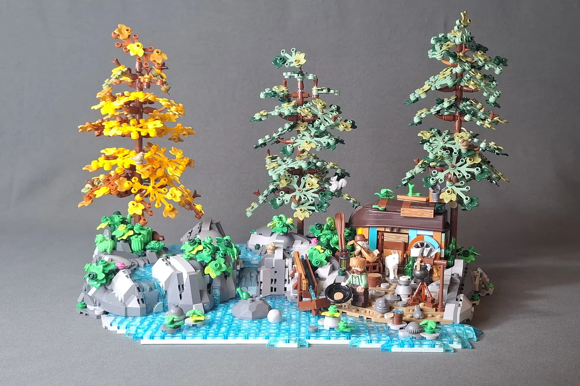 This 3,200-Piece LEGO® Gold Rush Diorama Turns a Boat Into a Roof