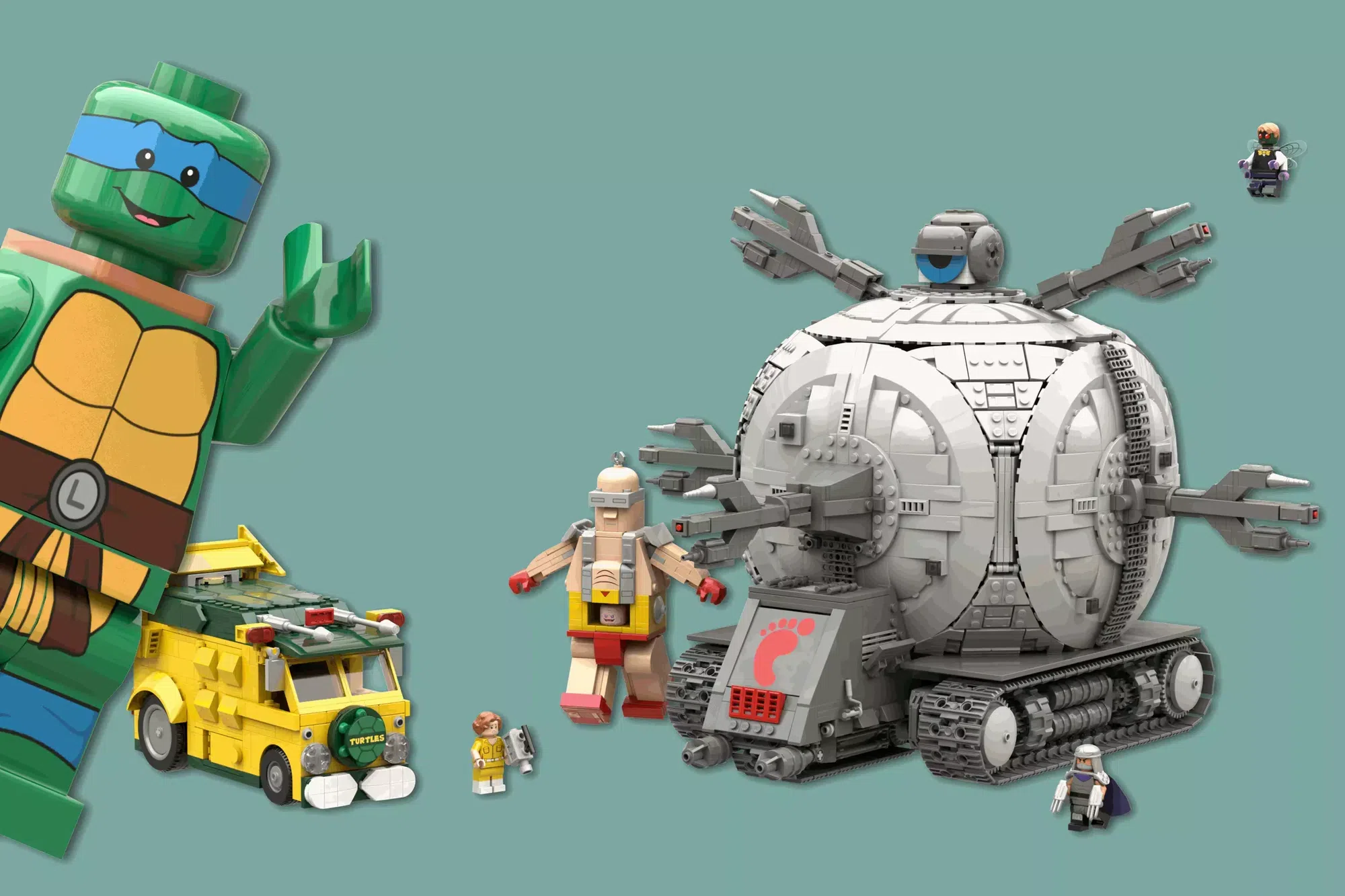 This LEGO® Technodrome Opens Into a Turtle-Crushing Fortress - and It Has a Working Pizza Launcher