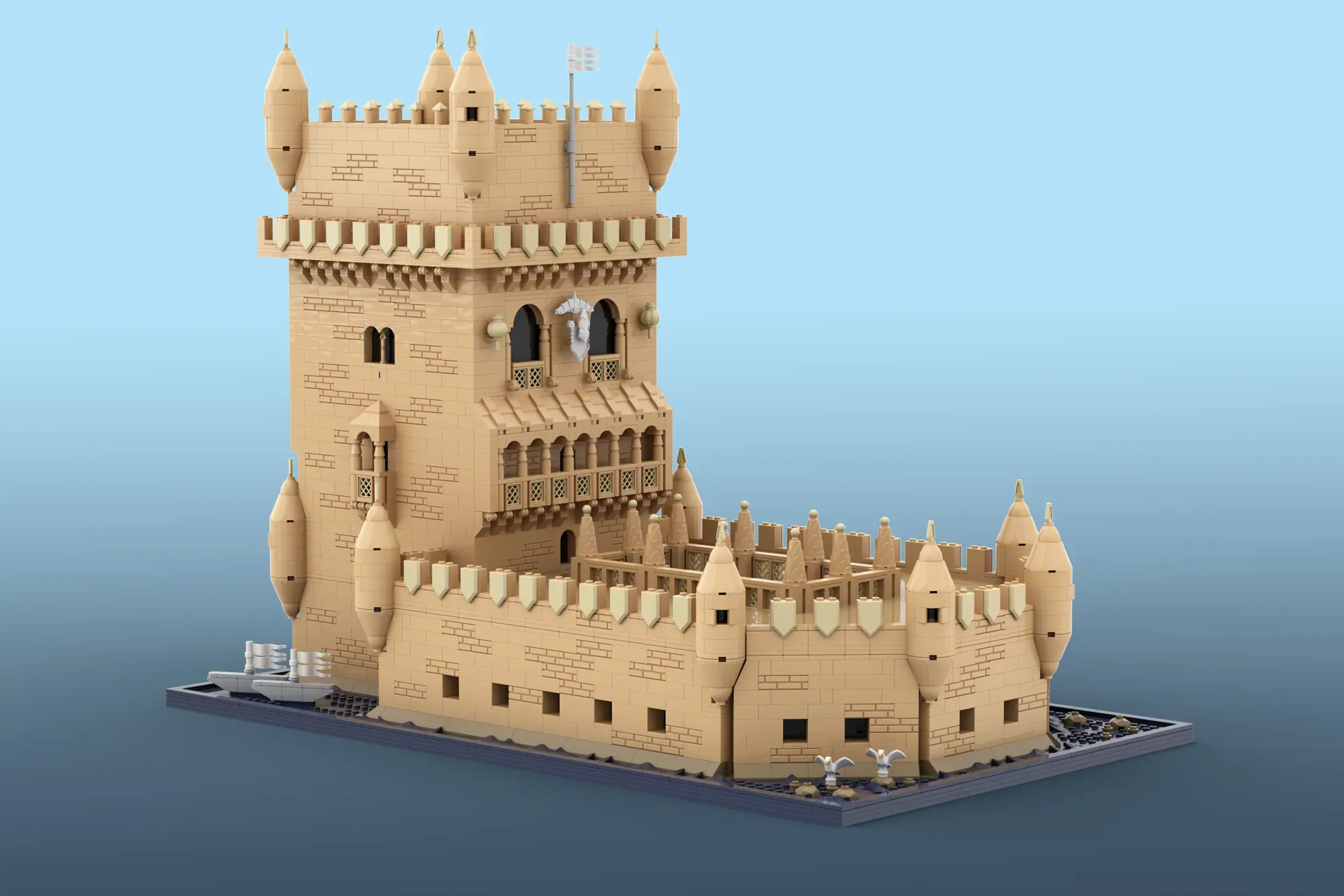 Torre de Belém em LEGO®: as arcadas feitas de peças de carro escondem um truque genial